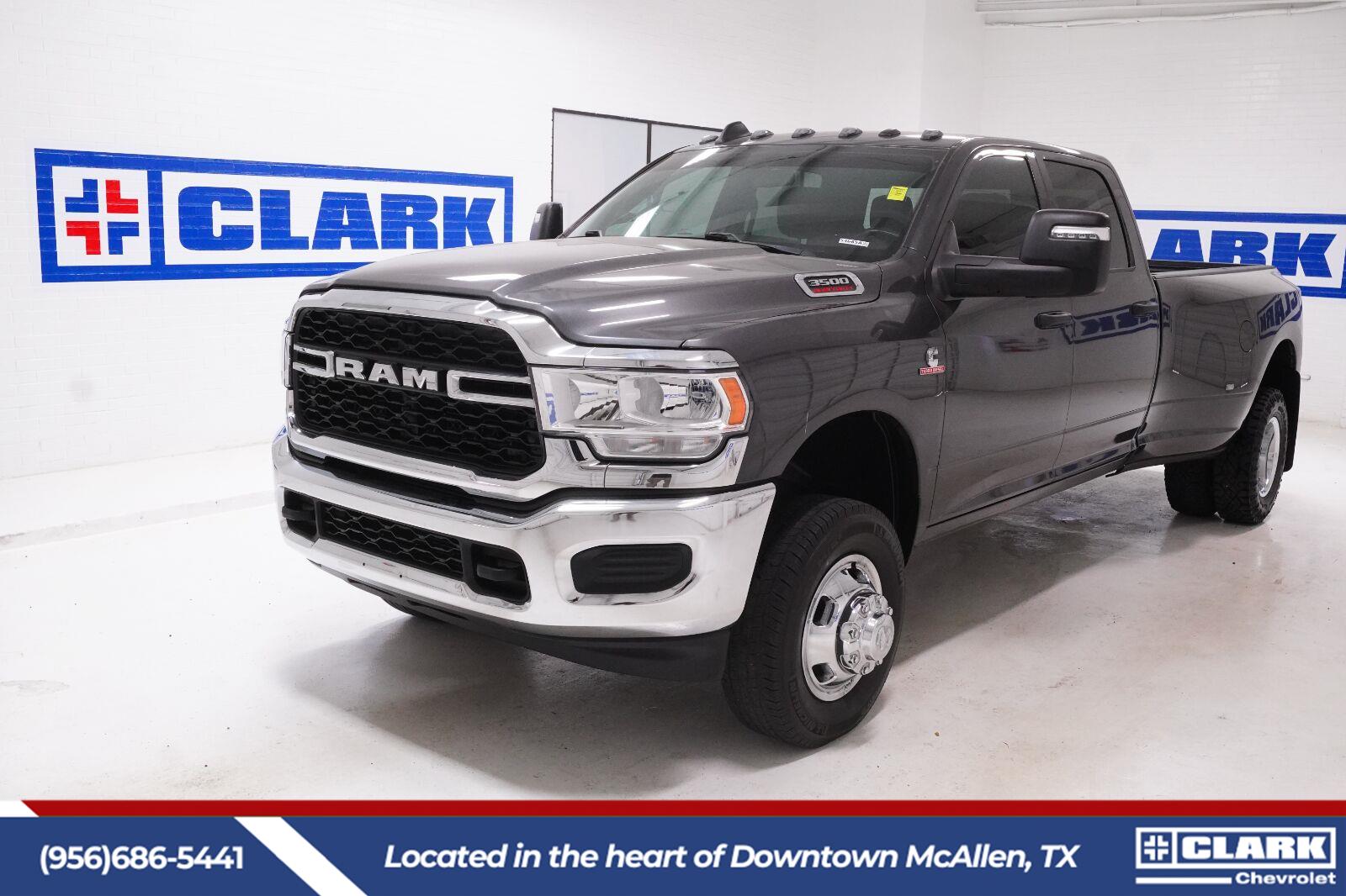 Gray (Granite Crystal Metallic Clearcoat) 2023 RAM 3500 Pickup Truck Four-Wheel Drive 6-Speed Automatic