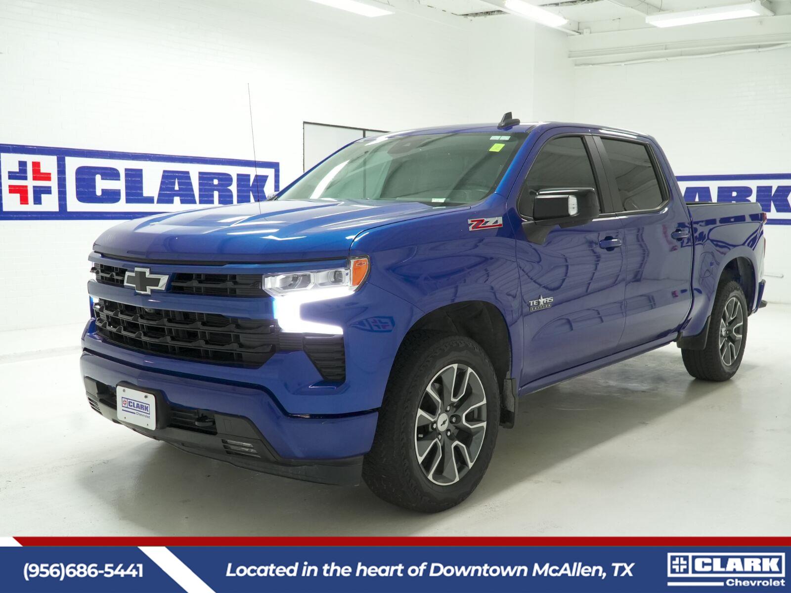 Glacier Blue Metallic 2023 Chevrolet Silverado 1500 Pickup Truck Four-Wheel Drive Automatic