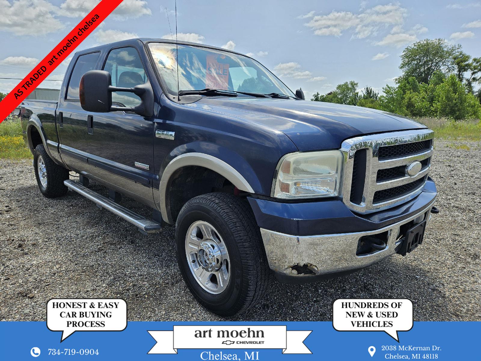 True Blue Metallic 2006 Ford F-350 Super Duty Pickup Truck Four-Wheel Drive 6-Speed Manual Overdrive