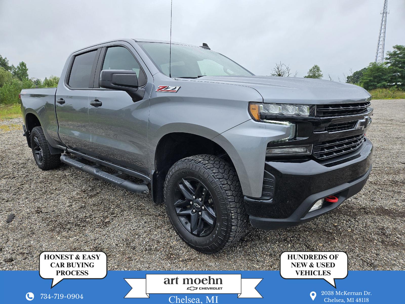 Gray (Satin Steel Metallic) 2021 Chevrolet Silverado 1500 Pickup Truck Four-Wheel Drive Automatic
