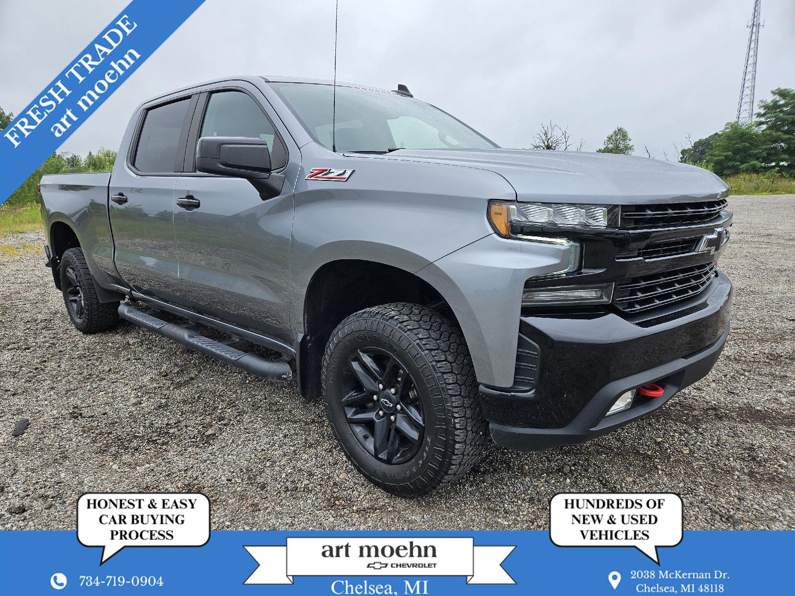 Gray (Satin Steel Metallic) 2021 Chevrolet Silverado 1500 Pickup Truck Four-Wheel Drive Automatic