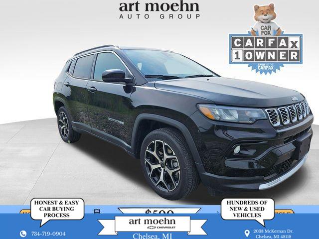Diamond Black Crystal Pearlcoat 2025 Jeep Compass SUV / Crossover Four-Wheel Drive 8-Speed Automatic