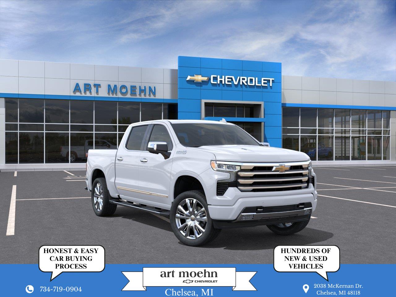 Polar White Tricoat 2026 Chevrolet Silverado 1500 Pickup Truck Four-Wheel Drive Automatic