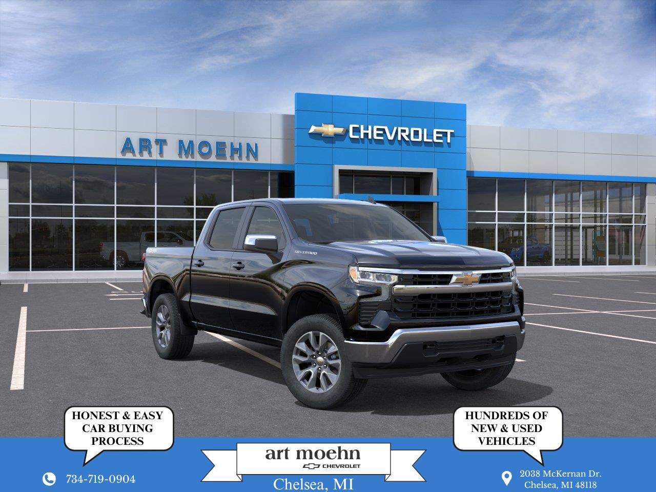Black 2026 Chevrolet Silverado 1500 Pickup Truck Four-Wheel Drive 8-Speed Automatic