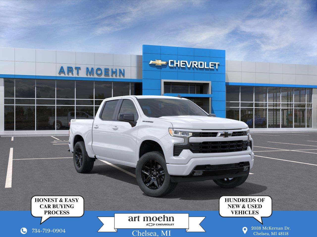 Summit White 2026 Chevrolet Silverado 1500 Pickup Truck Four-Wheel Drive Automatic
