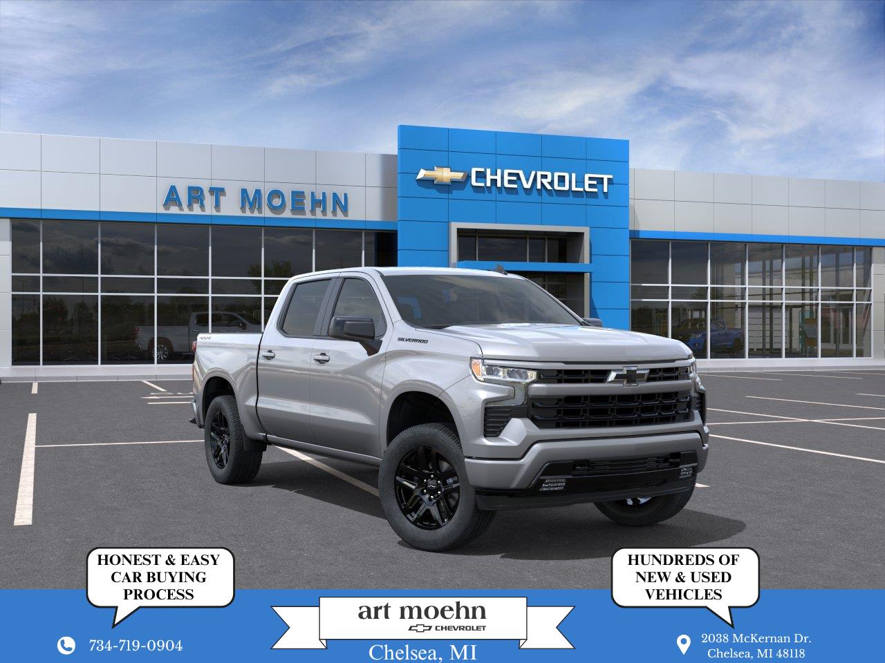 Sterling Gray Metallic 2026 Chevrolet Silverado 1500 Pickup Truck Four-Wheel Drive Automatic