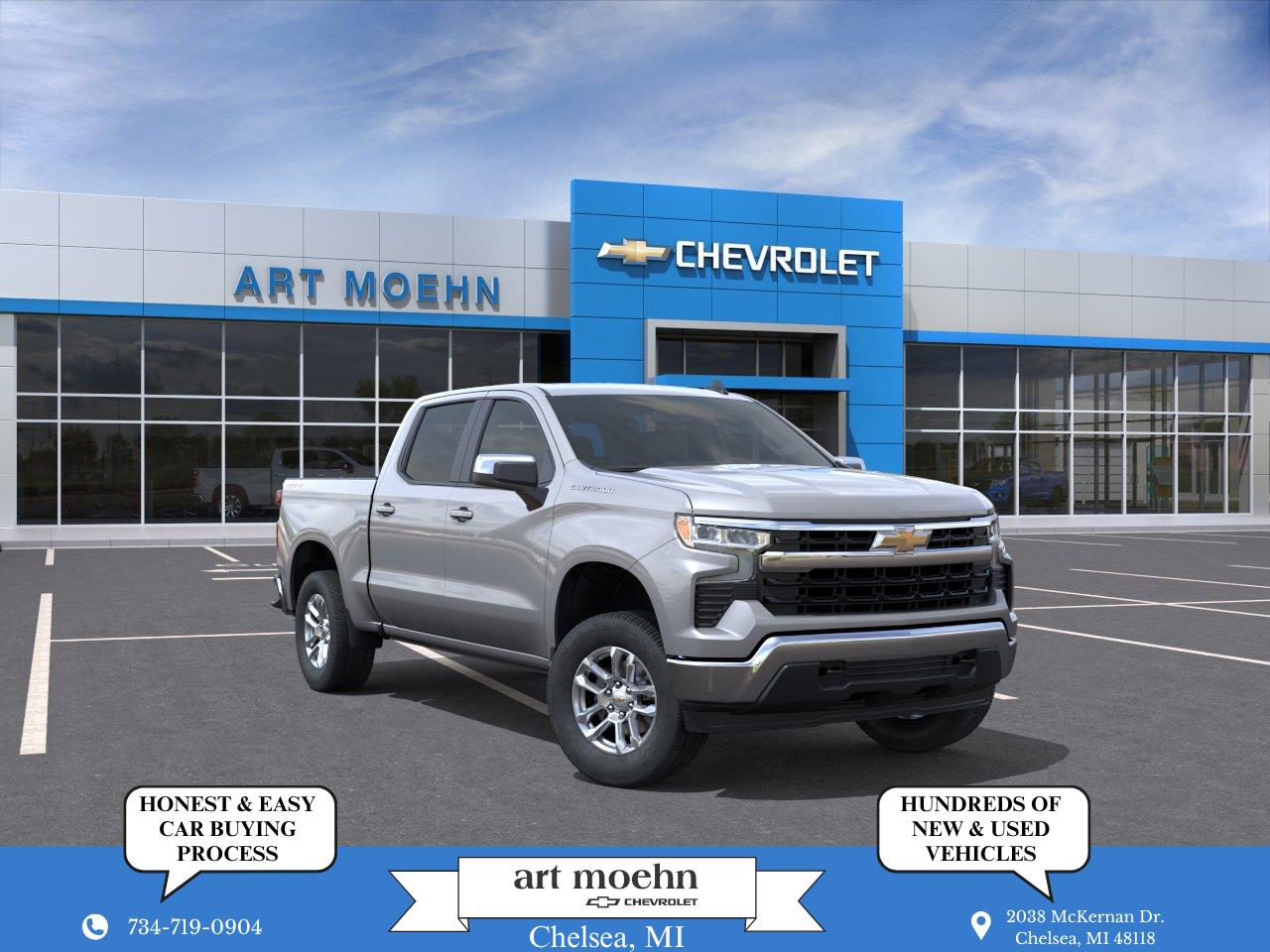 Sterling Gray Metallic 2026 Chevrolet Silverado 1500 Pickup Truck Four-Wheel Drive 8-Speed Automatic