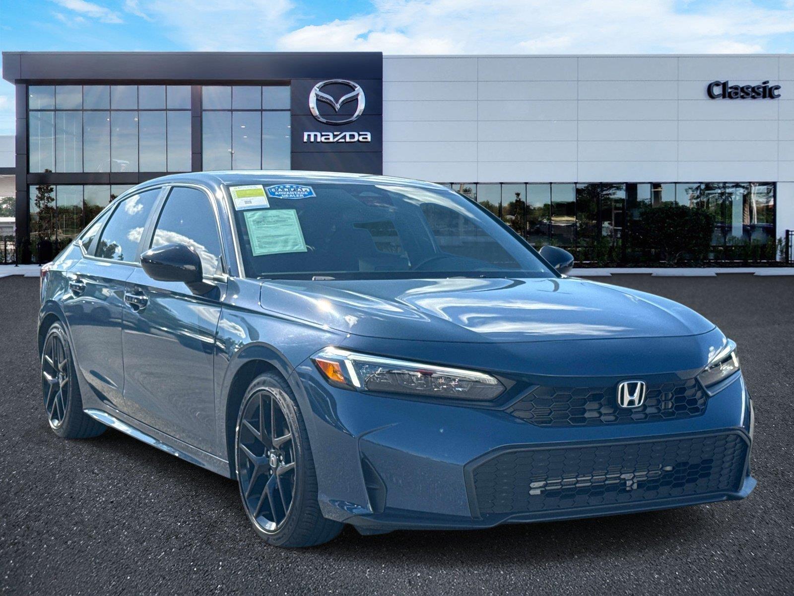 Blue Lagoon Pearl 2025 Honda Civic Sedan Front-Wheel Drive Continuously Variable Transmission