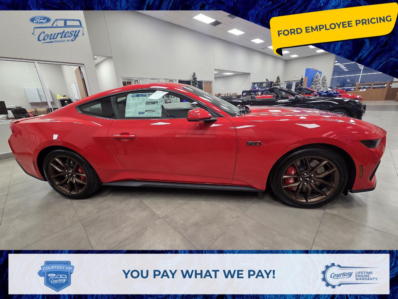 Race Red 2026 Ford Mustang GT Fastback RWD Coupe Rear-Wheel Drive 6-Speed Manual