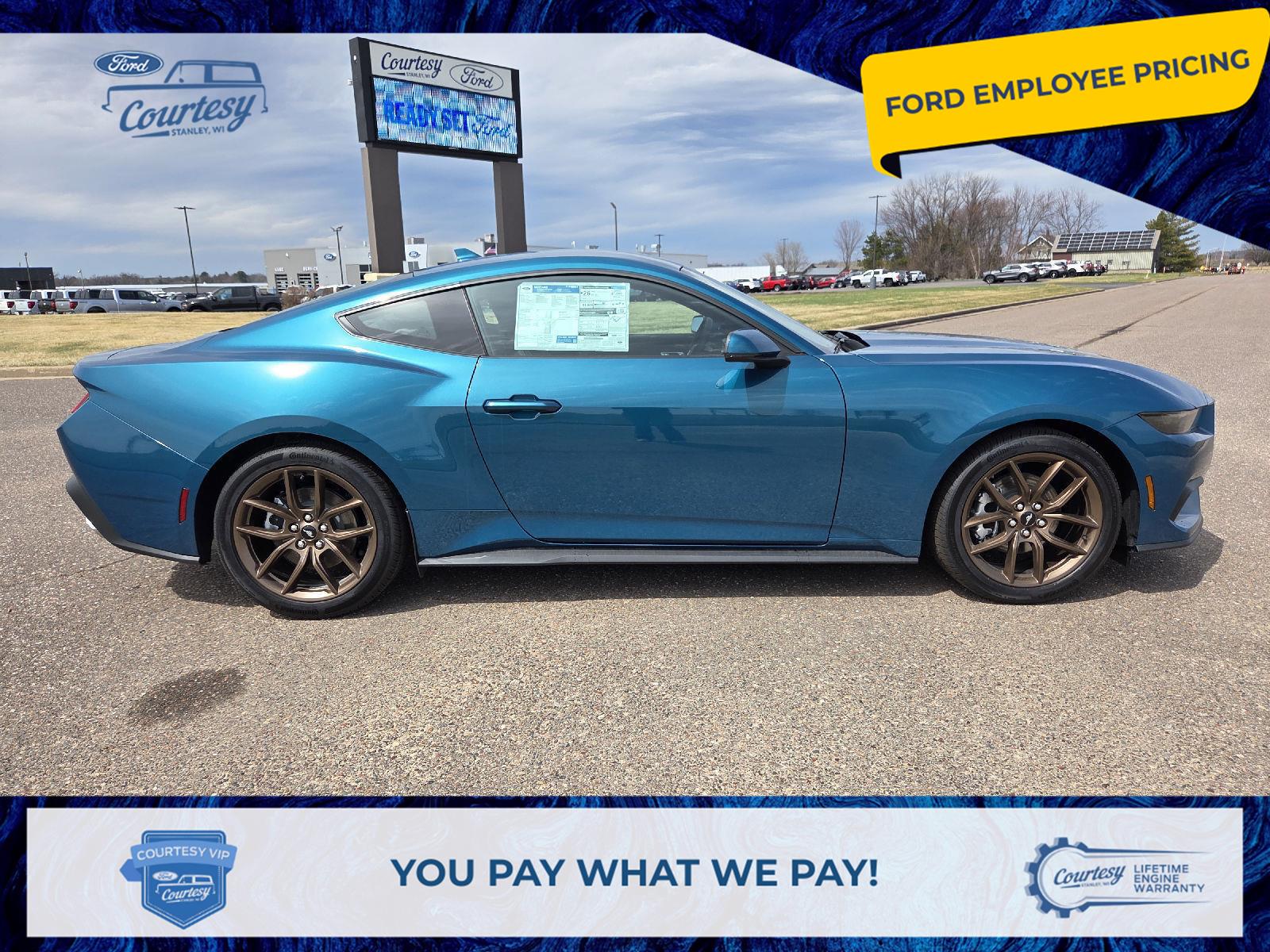 Adriatic Blue Metallic 2026 Ford Mustang EcoBoost Premium Fastback RWD Coupe Rear-Wheel Drive Automatic