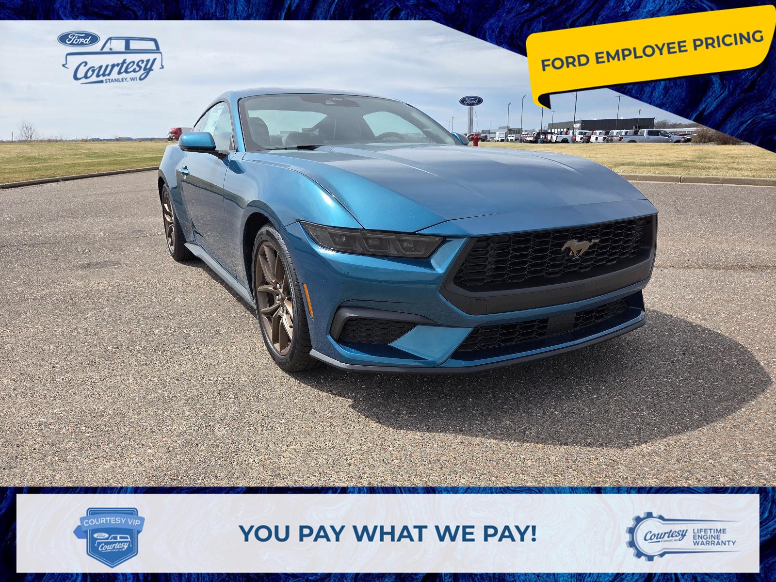 Adriatic Blue Metallic 2026 Ford Mustang Coupe Rear-Wheel Drive Automatic