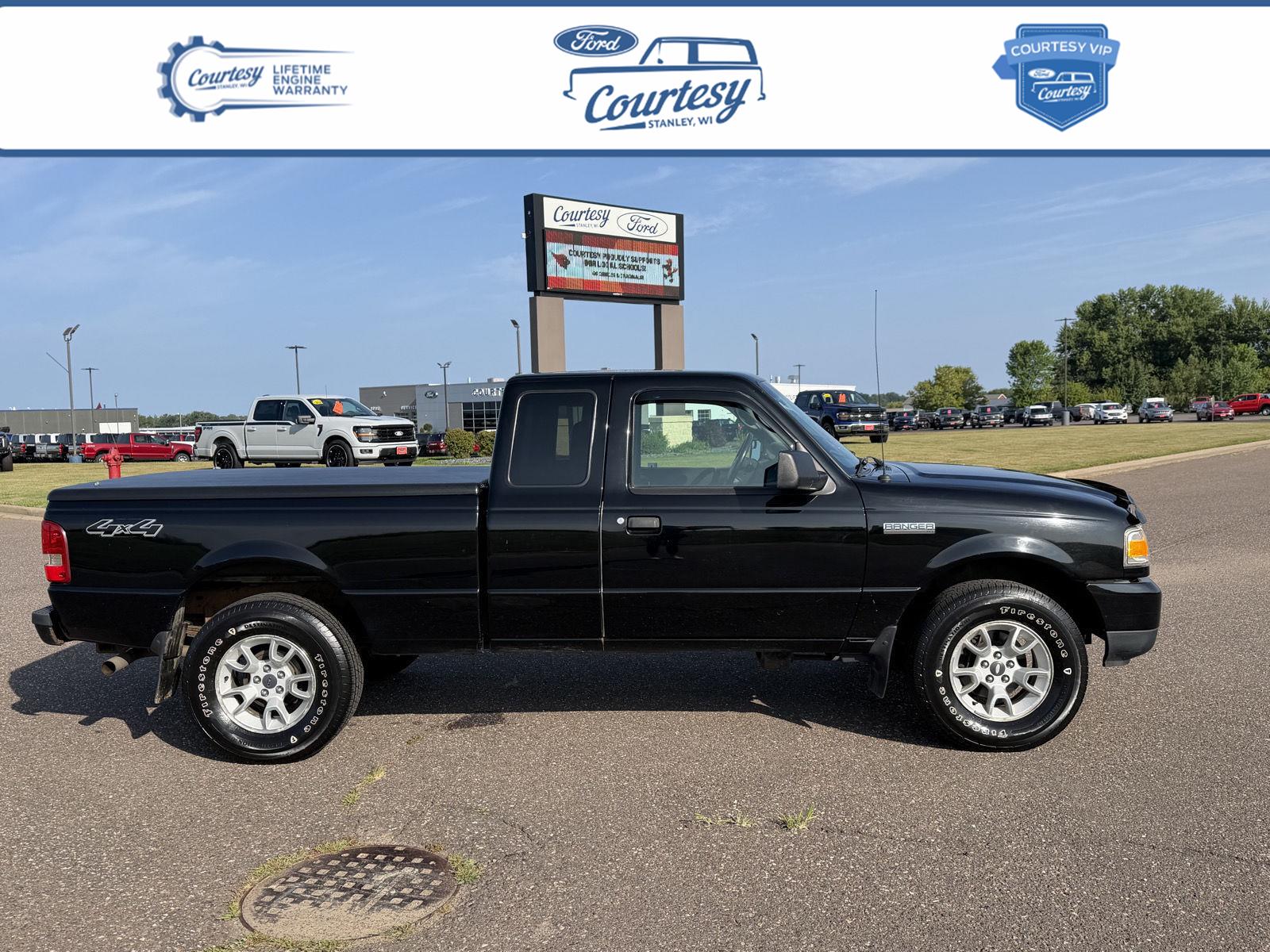 Black 2007 Ford Ranger Pickup Truck Four-Wheel Drive 5-Speed Manual Overdrive