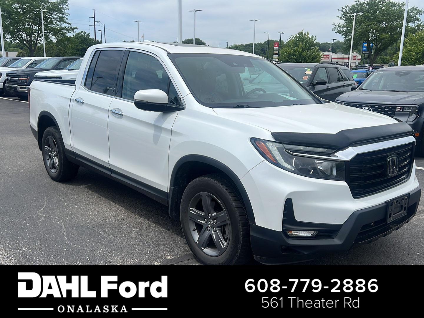 Platinum White Pearl 2022 Honda Ridgeline RTL-E AWD Pickup Truck All-Wheel Drive 9-Speed Automatic