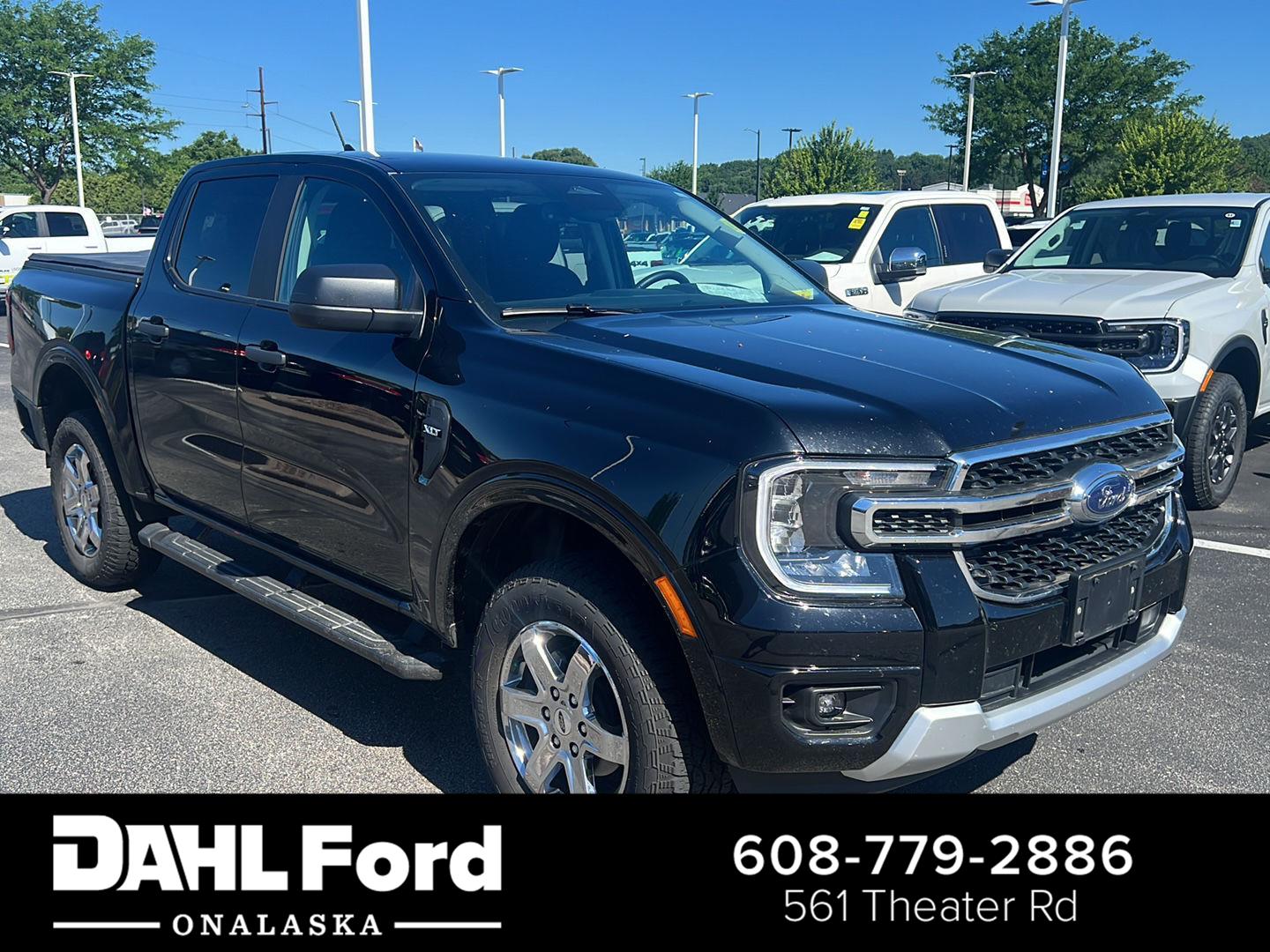 Black 2025 Ford Ranger XLT SuperCrew 4WD Pickup Truck Four-Wheel Drive