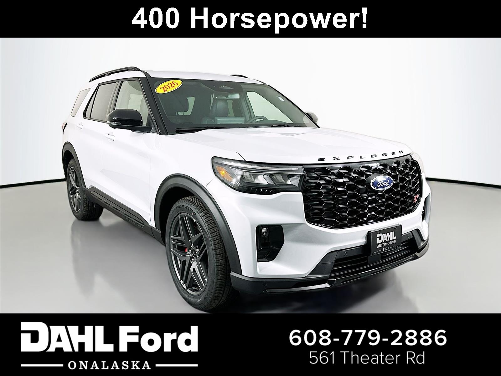 Space White Metallic 2026 Ford Explorer ST AWD SUV / Crossover All-Wheel Drive Automatic