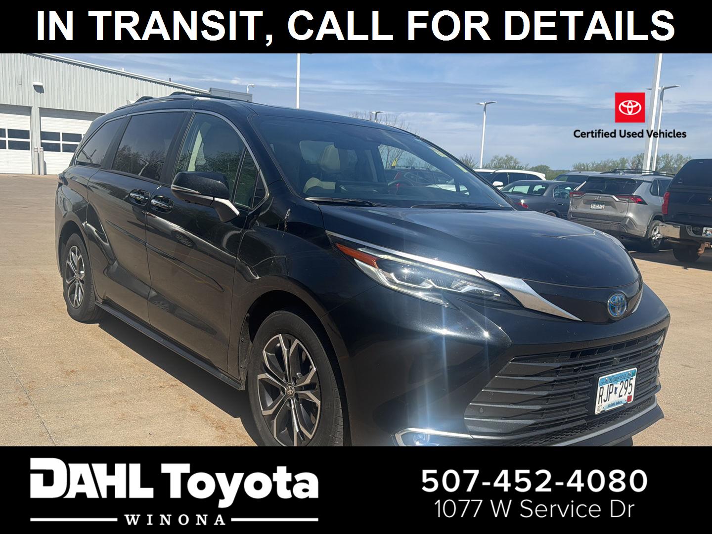 Midnight Black Metallic 2025 Toyota Sienna Platinum 7-Passenger AWD Minivan All-Wheel Drive Continuously Variable Transmission