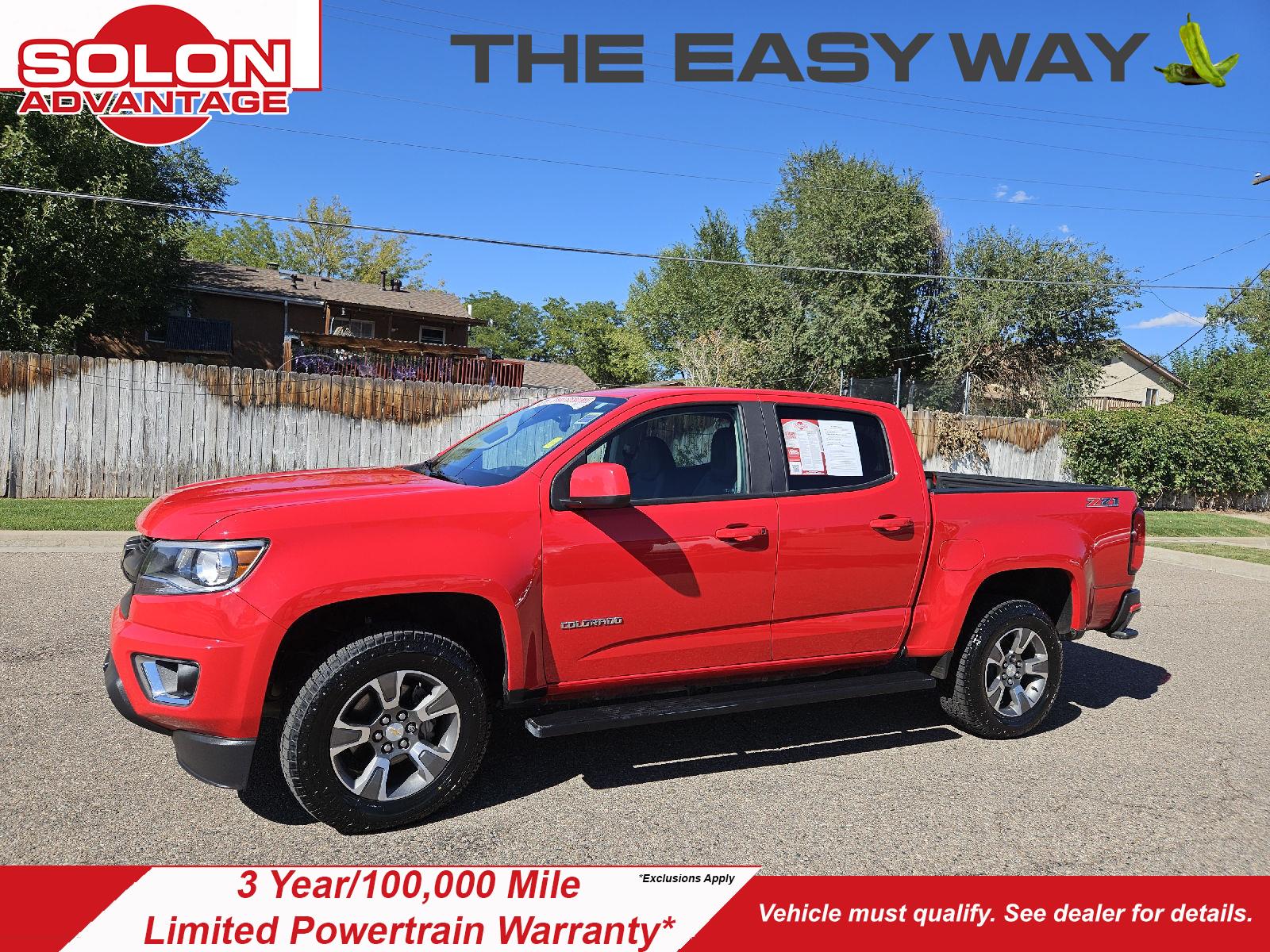 Red Hot 2019 Chevrolet Colorado Pickup Truck Four-Wheel Drive 8-Speed Automatic