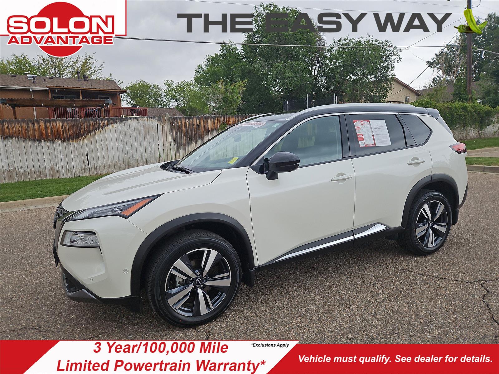 Pearl White Tricoat/Super Black 2023 Nissan Rogue SL AWD SUV / Crossover All-Wheel Drive Continuously Variable Transmission