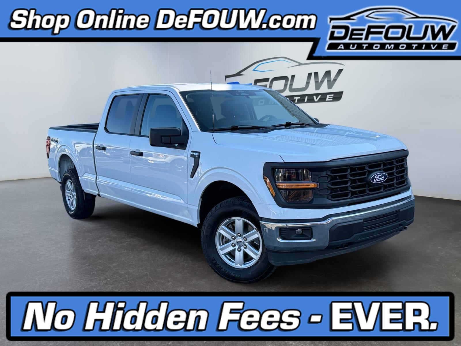 Oxford White 2024 Ford F-150 XL SuperCrew 4WD Pickup Truck Four-Wheel Drive Automatic