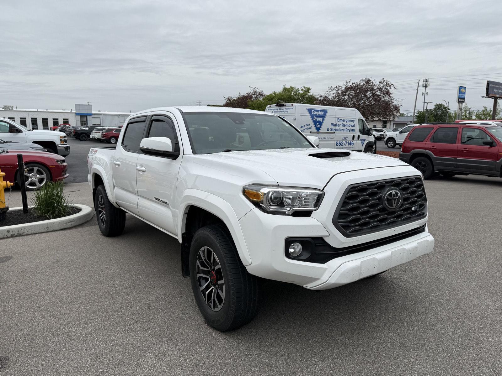 Super White 2020 Toyota Tacoma TRD Sport Double Cab 4WD Pickup Truck Four-Wheel Drive 6-Speed Manual