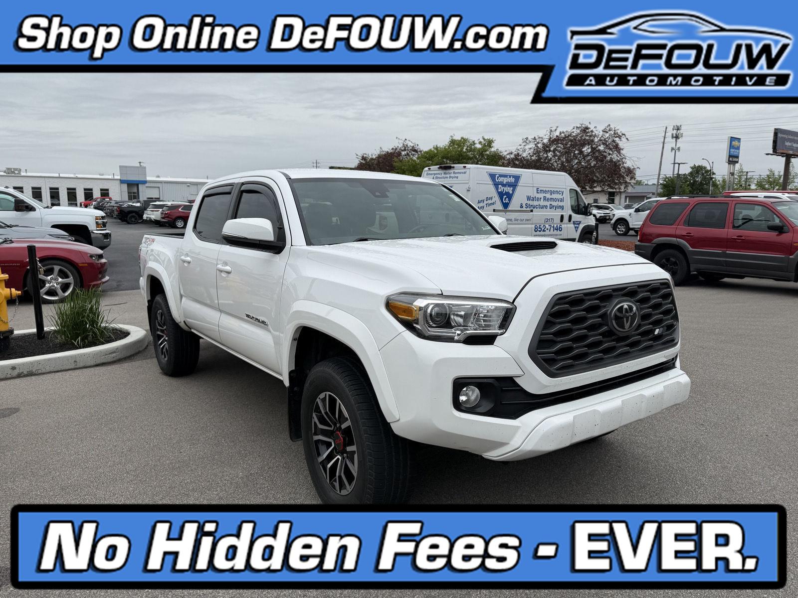Super White 2020 Toyota Tacoma TRD Sport Double Cab 4WD Pickup Truck Four-Wheel Drive 6-Speed Manual
