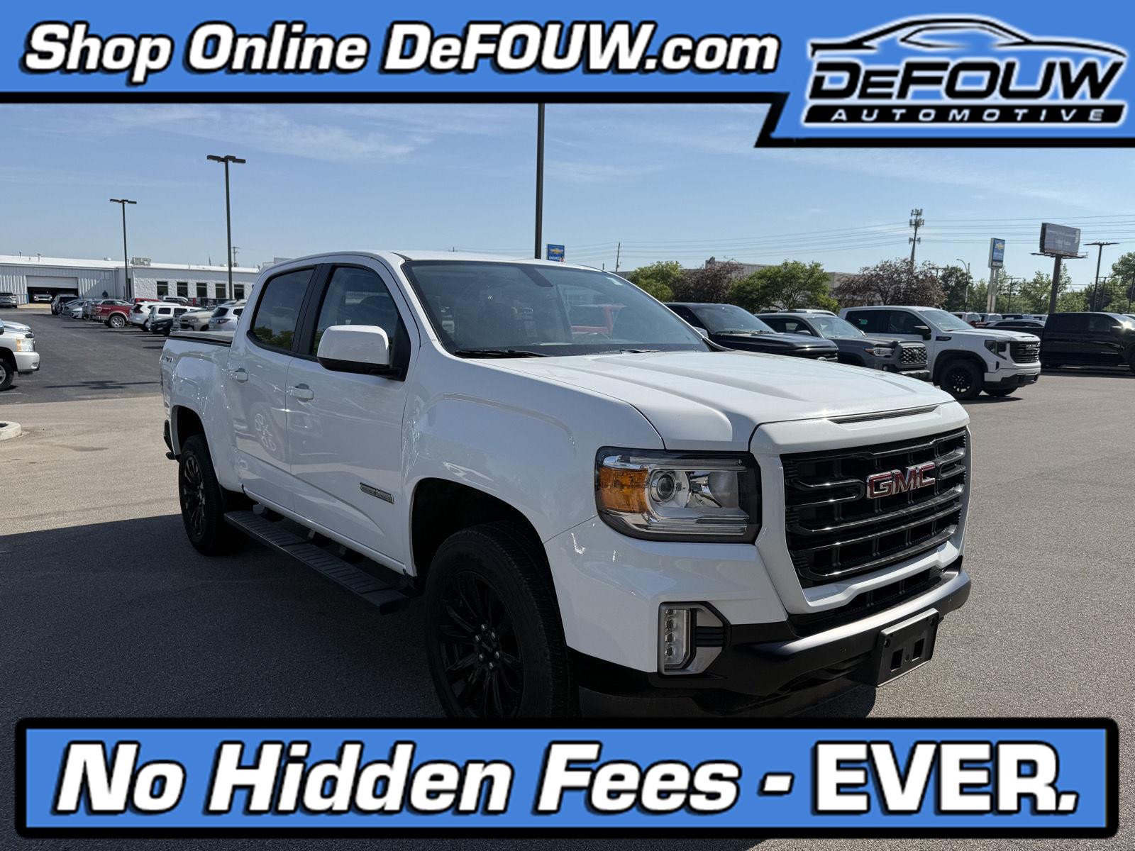 Summit White 2022 GMC Canyon Elevation Crew Cab 4WD Pickup Truck Four-Wheel Drive 8-Speed Automatic