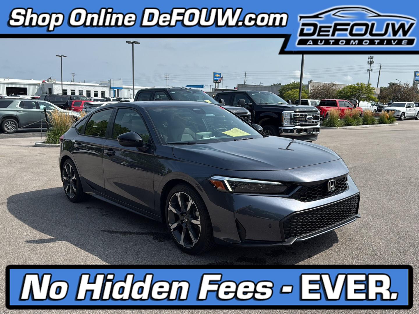 Meteorite Gray Metallic 2025 Honda Civic Hybrid Hatchback Front-Wheel Drive 1-Speed Dual Clutch