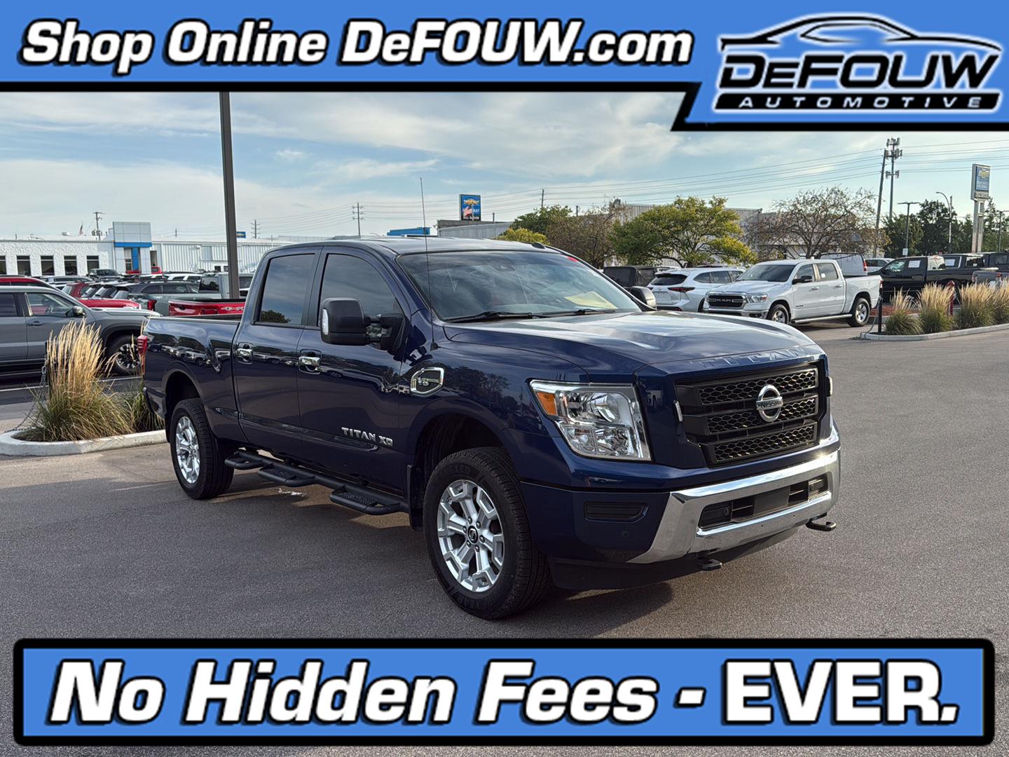 Deep Blue Pearl Metallic 2021 Nissan Titan Pickup Truck Four-Wheel Drive Automatic