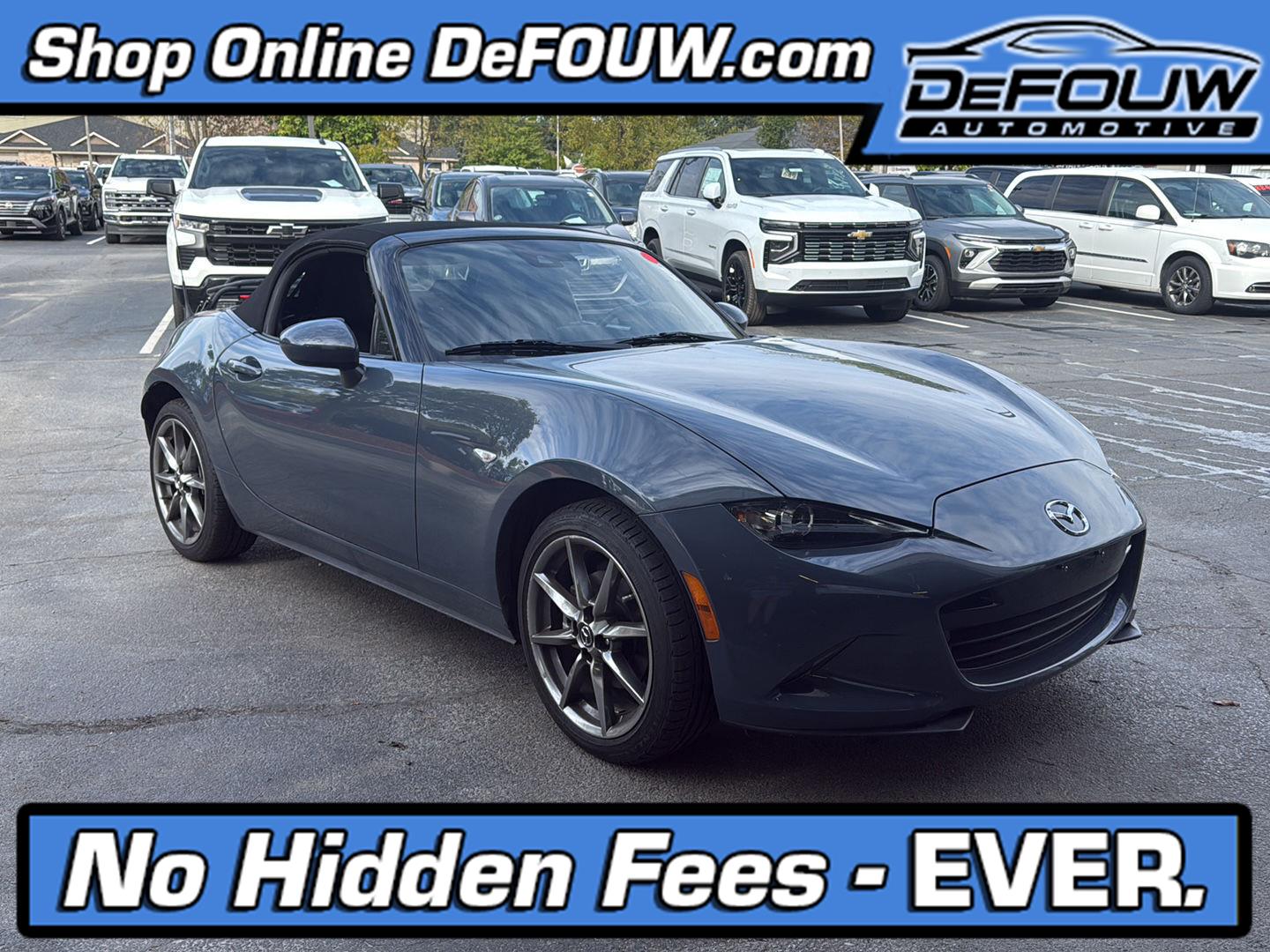 Deep Crystal Blue 2021 Mazda MX-5 Miata Convertible Rear-Wheel Drive Manual