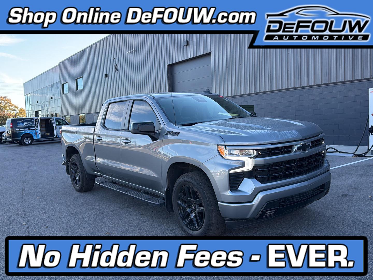 Gray (Sterling Grey Metallic) 2024 Chevrolet Silverado 1500 Pickup Truck Four-Wheel Drive 8-Speed Automatic