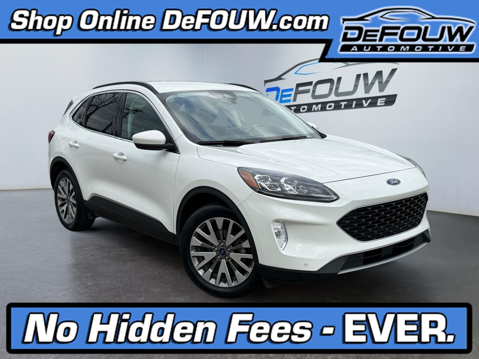 Star White Metallic Tri-Coat 2022 Ford Escape Hybrid Titanium AWD SUV / Crossover All-Wheel Drive Continuously Variable Transmission