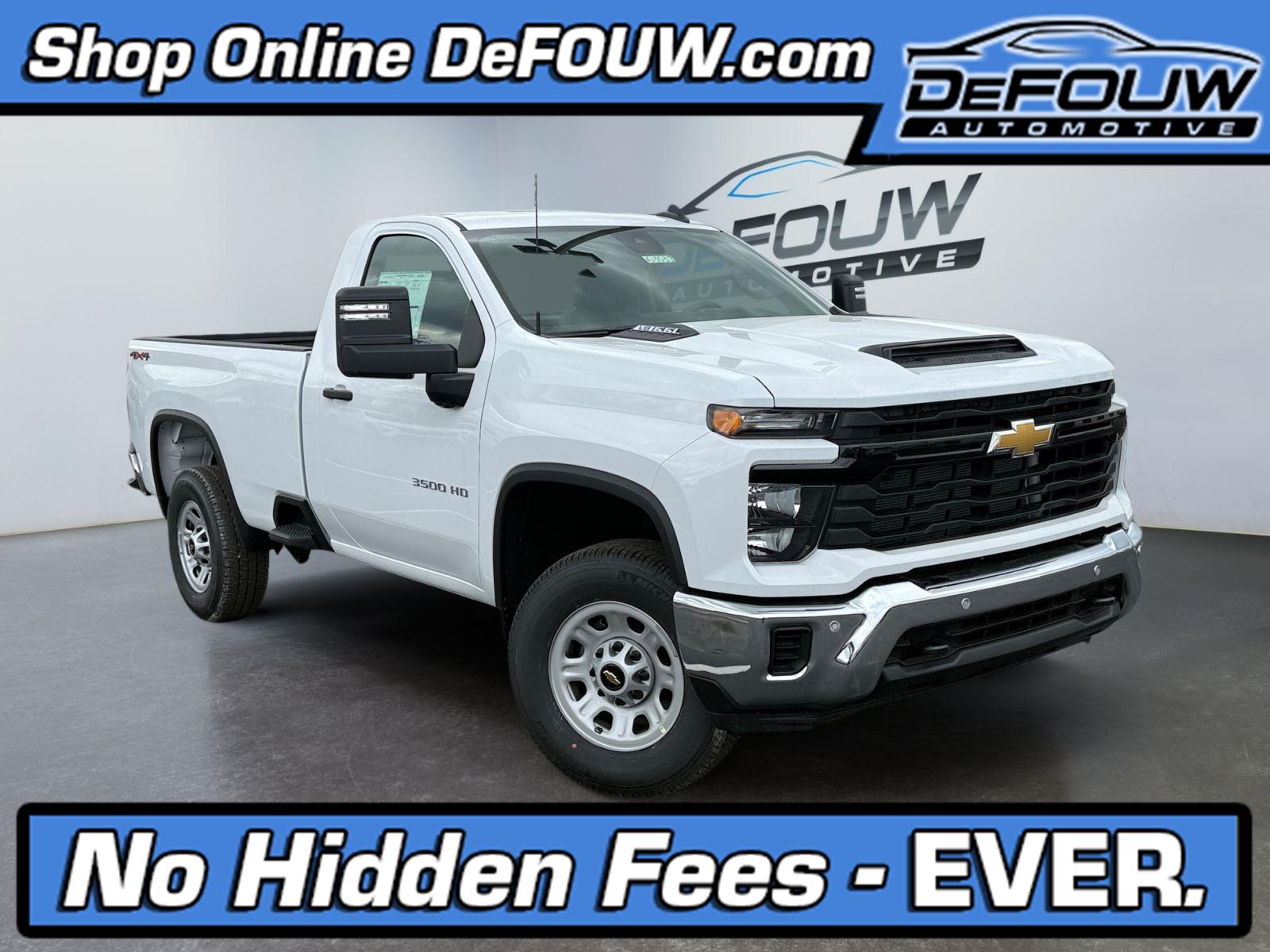 Summit White 2026 Chevrolet Silverado 3500HD Work Truck Regular Cab LB 4WD Pickup Truck Four-Wheel Drive Automatic