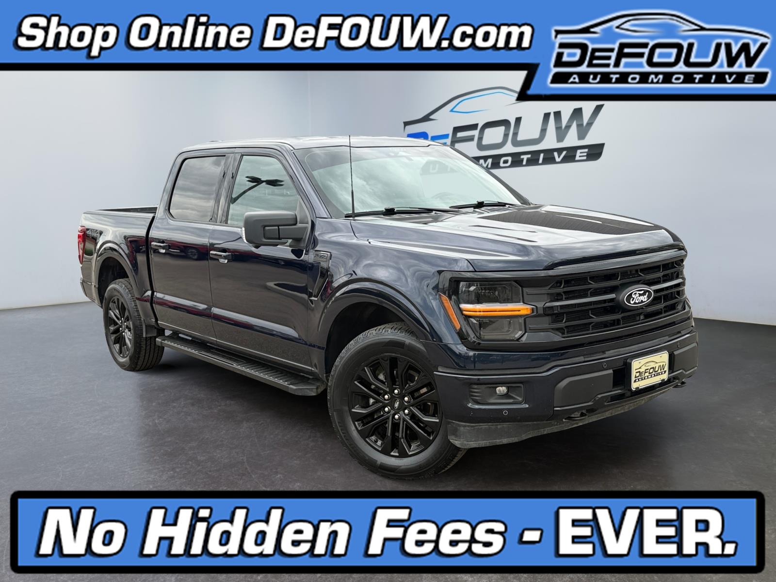 Antimatter Blue 2024 Ford F-150 XLT SuperCrew 4WD Pickup Truck Four-Wheel Drive Automatic