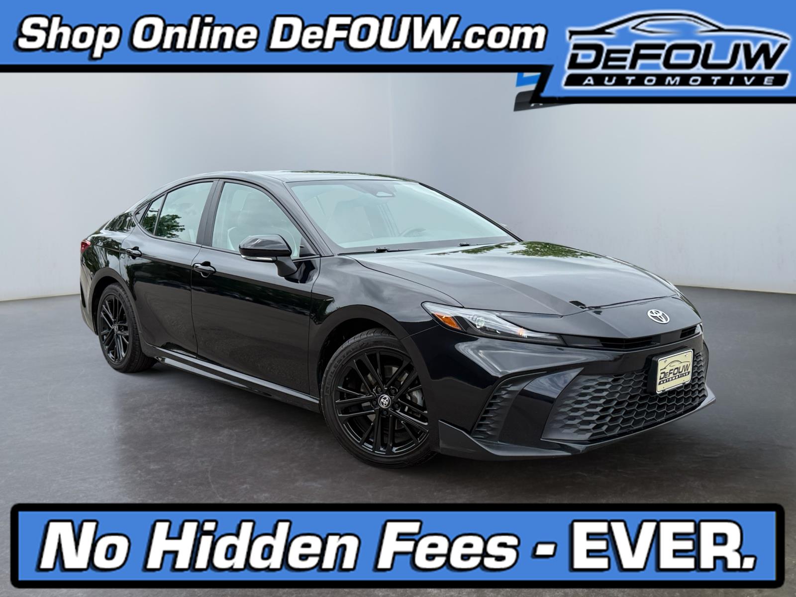 Midnight Black Metallic 2025 Toyota Camry SE FWD Sedan Front-Wheel Drive Continuously Variable Transmission
