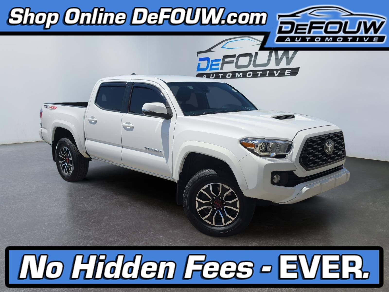 Super White 2020 Toyota Tacoma TRD Sport Double Cab 4WD Pickup Truck Four-Wheel Drive 6-Speed Manual