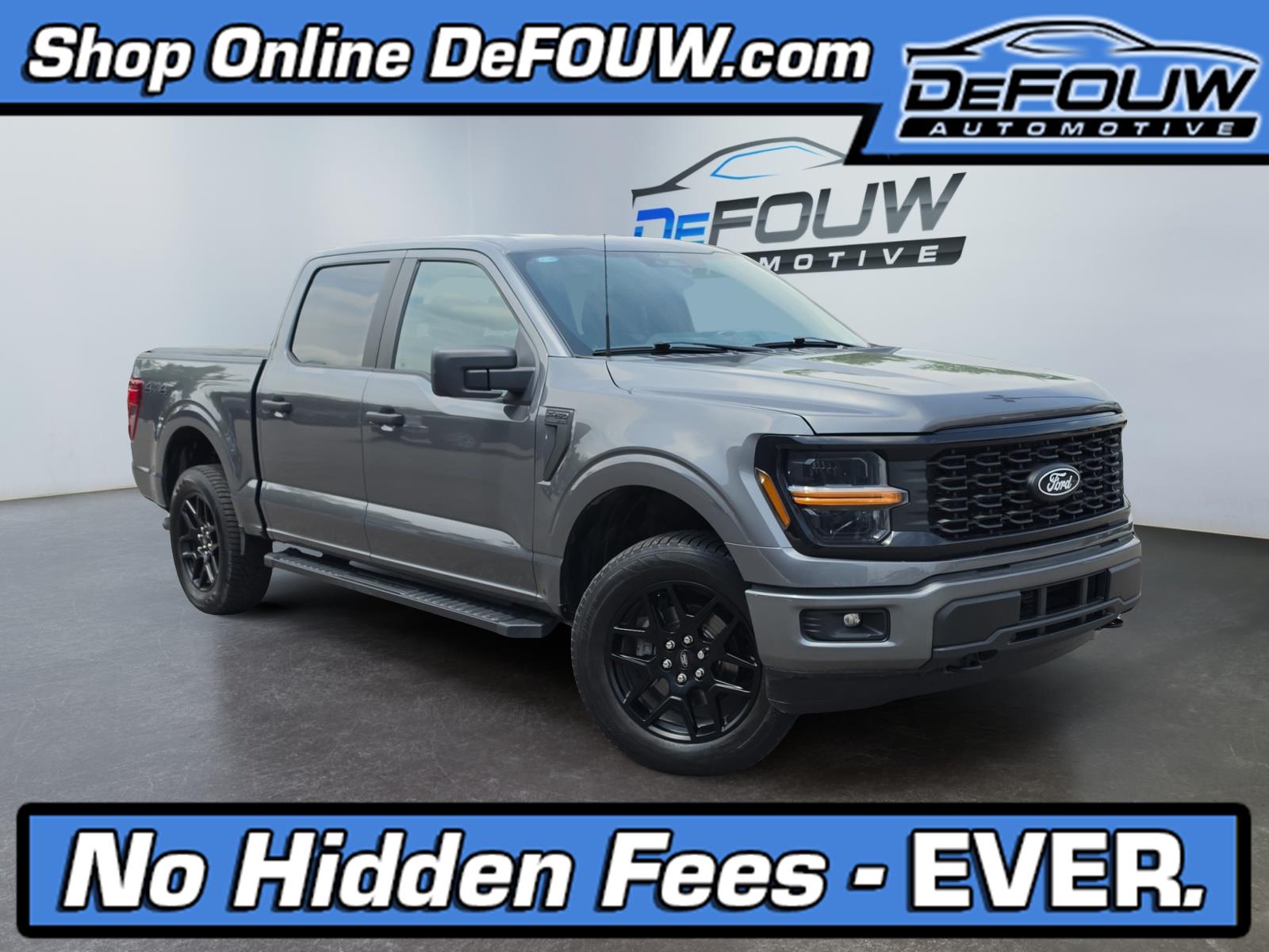Carbonized Gray 2024 Ford F-150 STX SuperCrew 4WD Pickup Truck Four-Wheel Drive Automatic