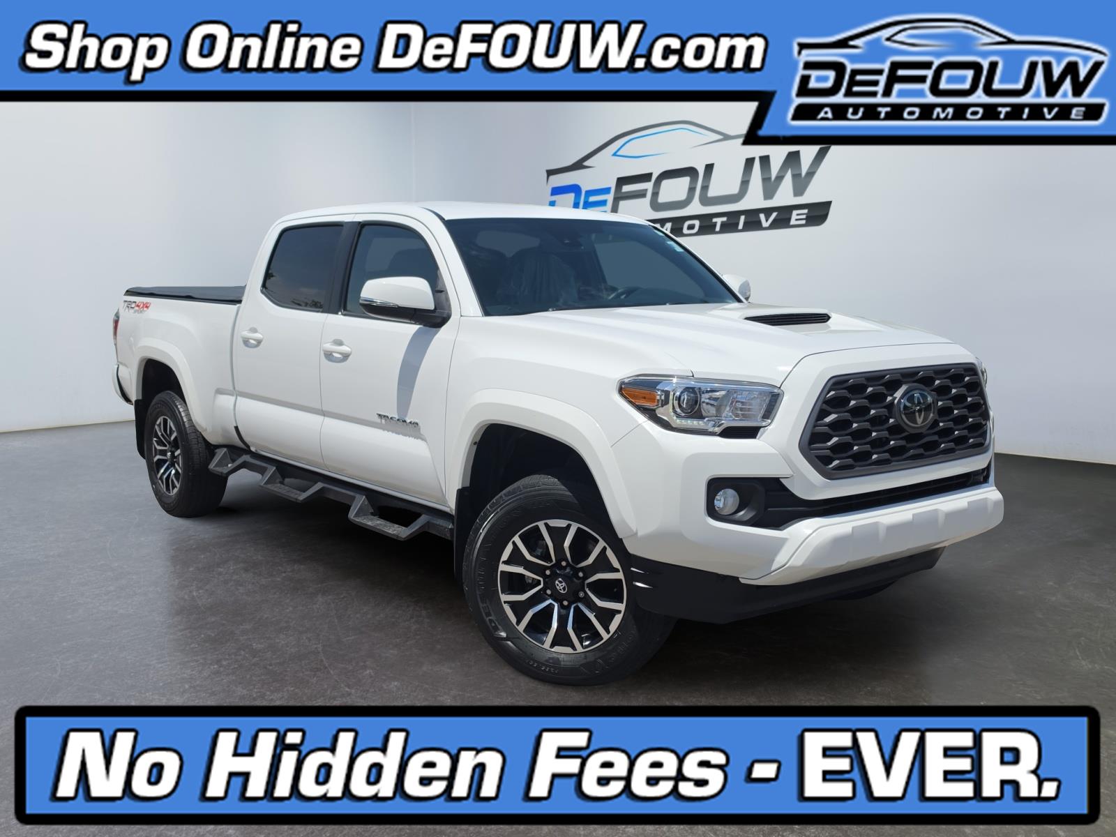 White 2021 Toyota Tacoma TRD Sport Double Cab LB 4WD Pickup Truck Four-Wheel Drive