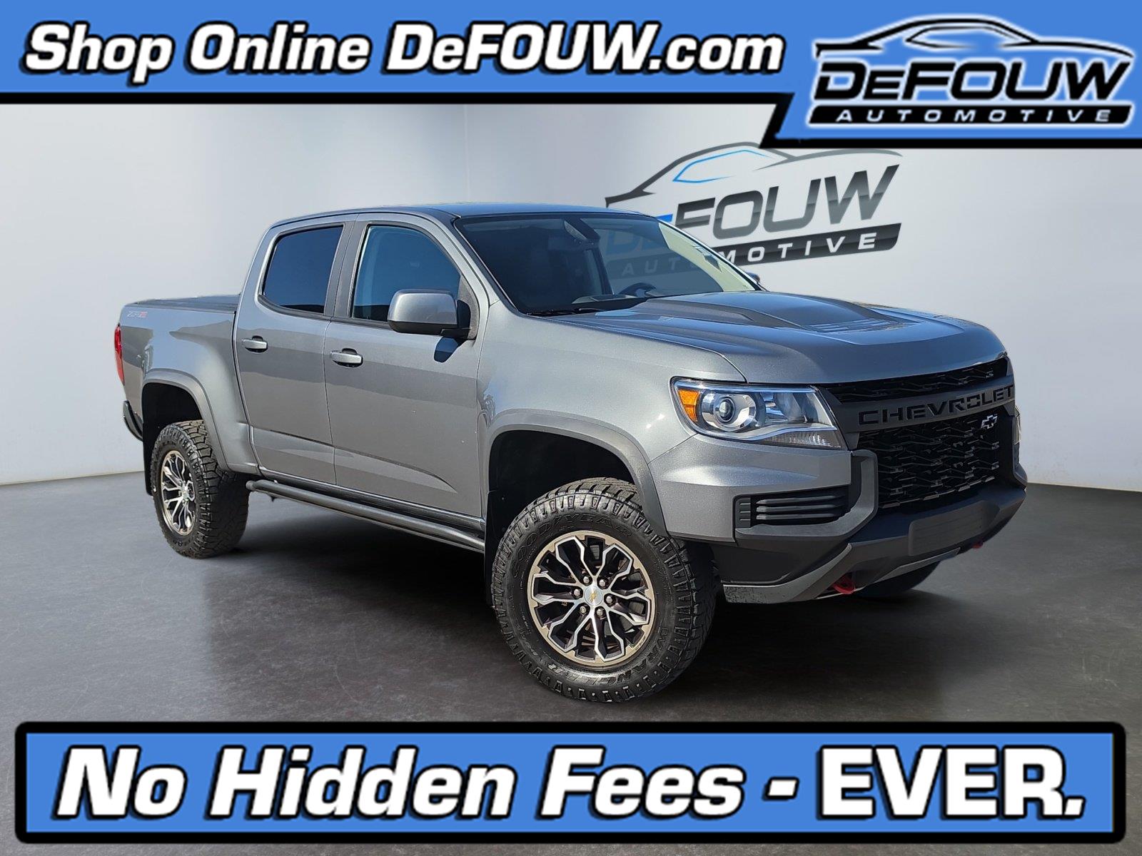 Gray (Satin Steel Metallic) 2022 Chevrolet Colorado Pickup Truck Four-Wheel Drive 8-Speed Automatic