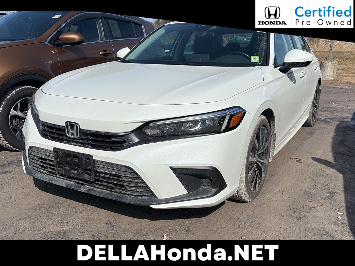 Platinum White Pearl 2023 Honda Civic EX FWD Sedan Front-Wheel Drive Continuously Variable Transmission