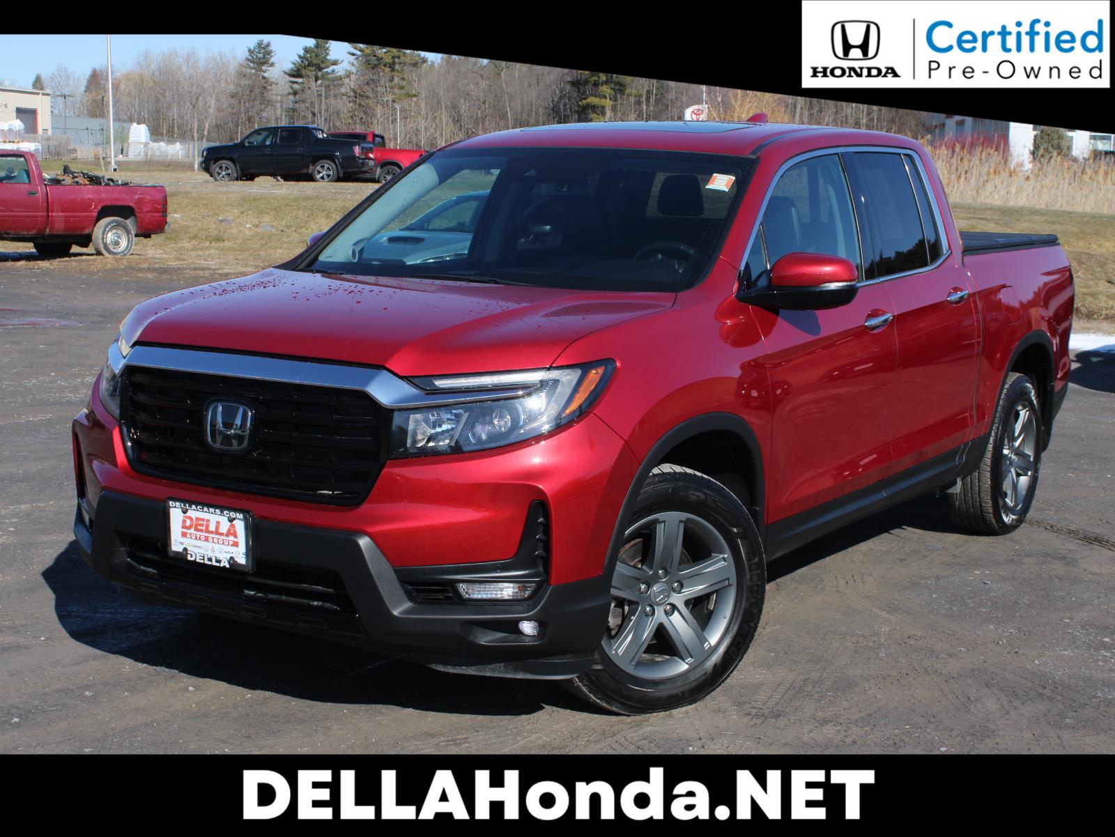 Radiant Red Metallic II 2022 Honda Ridgeline RTL-E AWD Pickup Truck All-Wheel Drive Automatic
