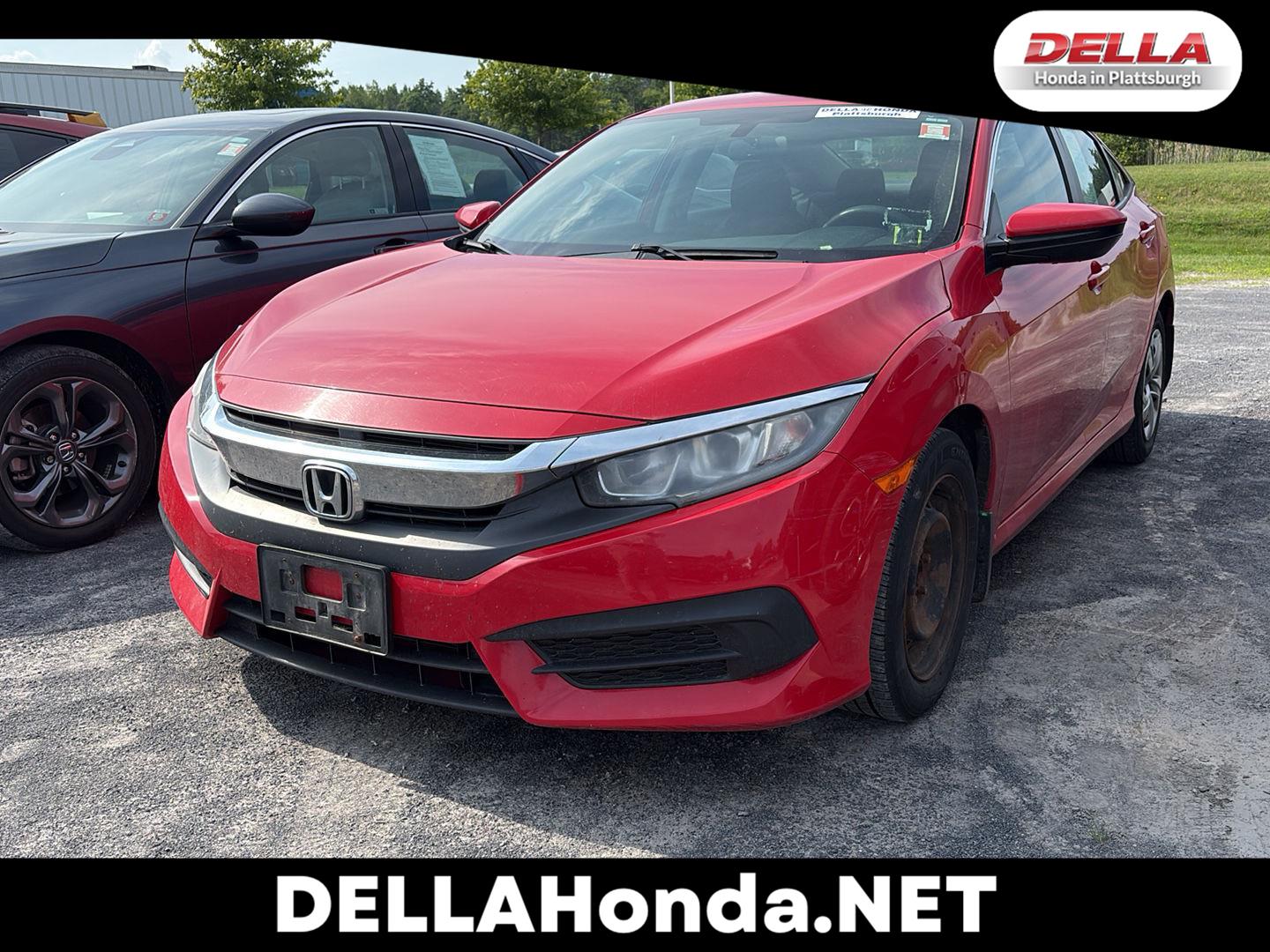 Rallye Red 2017 Honda Civic Sedan Front-Wheel Drive Continuously Variable Transmission