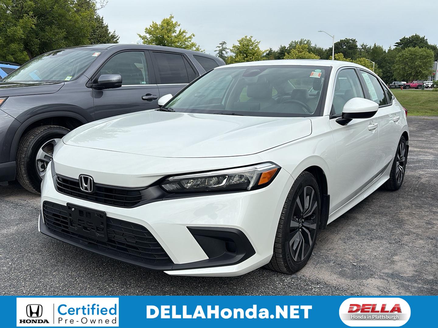 Platinum White Pearl 2023 Honda Civic Sedan Front-Wheel Drive Continuously Variable Transmission