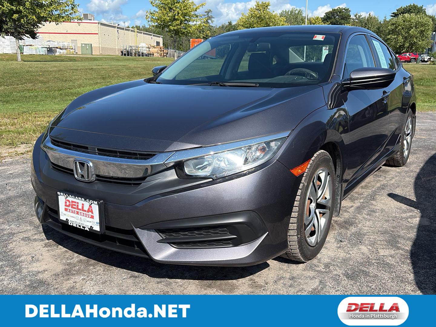 Gray 2016 Honda Civic Sedan Front-Wheel Drive Continuously Variable Transmission