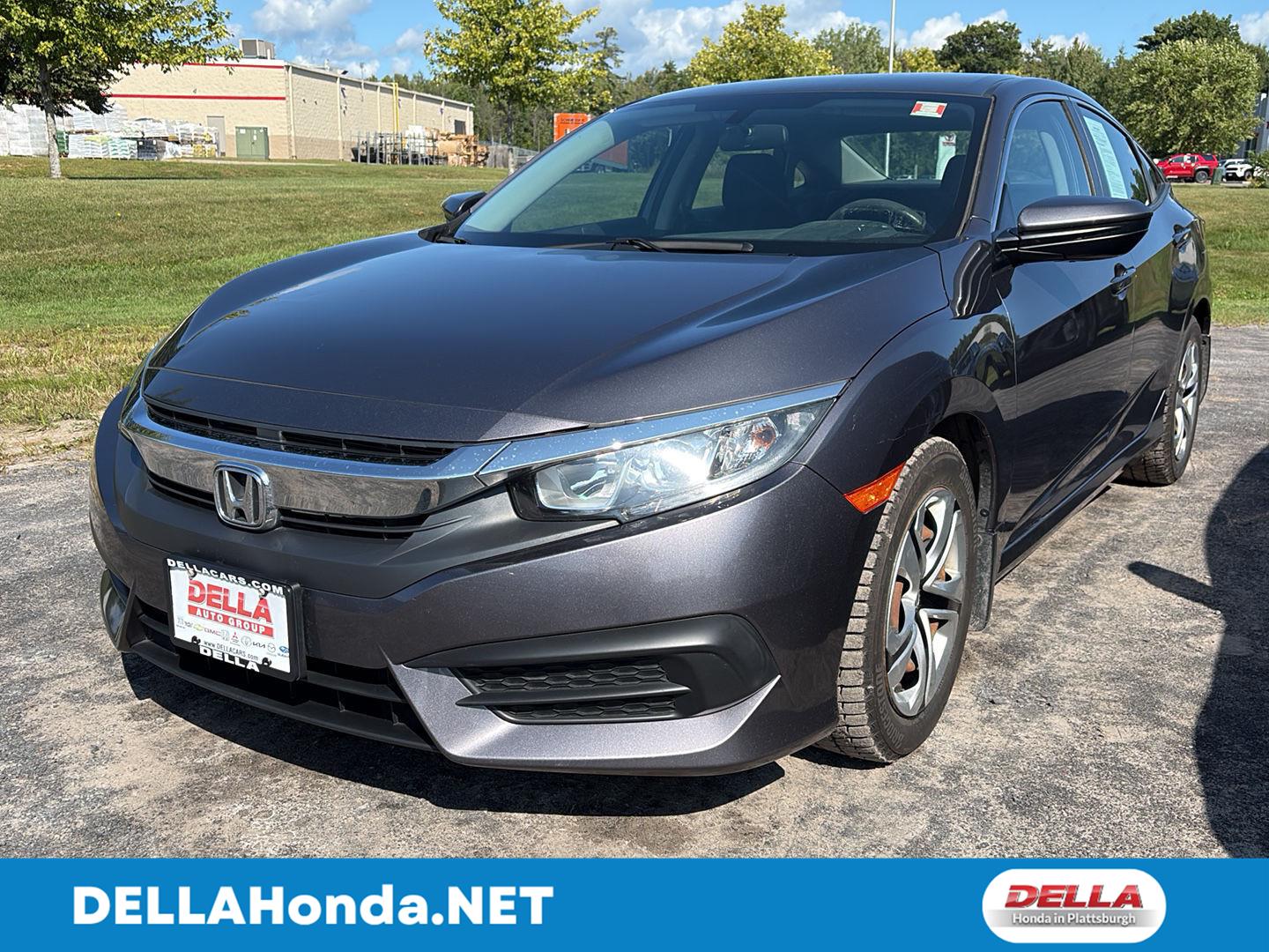Gray 2016 Honda Civic Sedan Front-Wheel Drive Continuously Variable Transmission