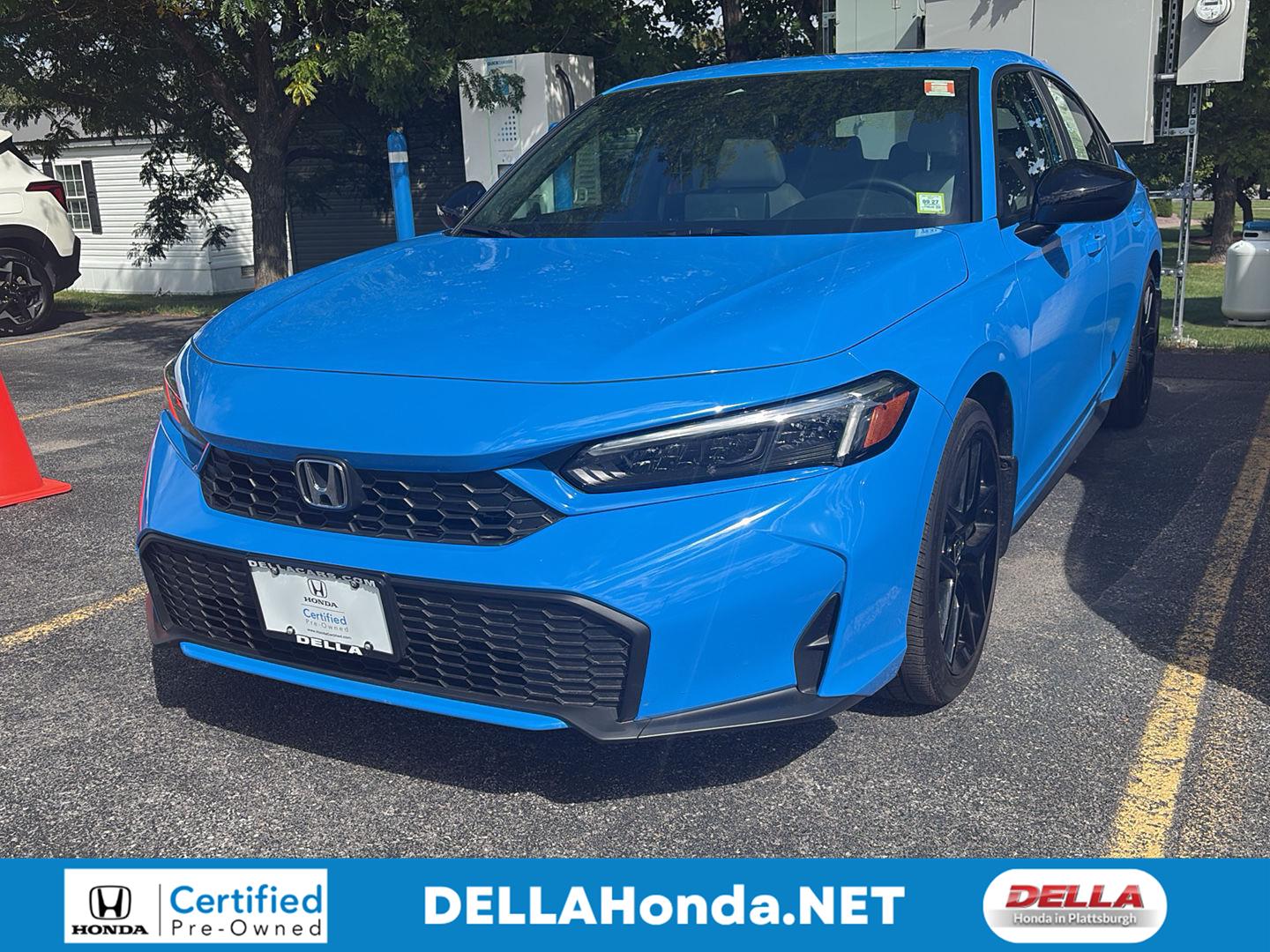 Boost Blue Pearl 2025 Honda Civic Hybrid Hatchback Front-Wheel Drive Continuously Variable Transmission