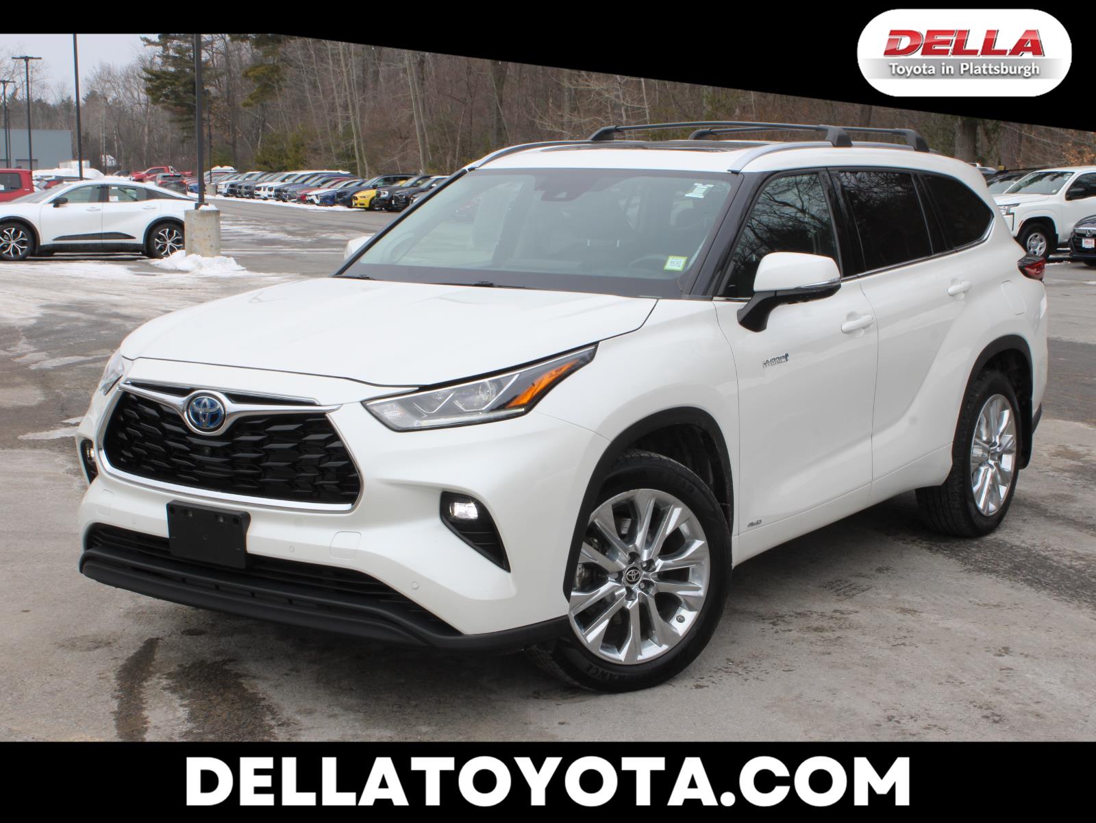 White (Blizzard Pearl) 2021 Toyota Highlander Hybrid Limited AWD SUV / Crossover All-Wheel Drive Continuously Variable Transmission