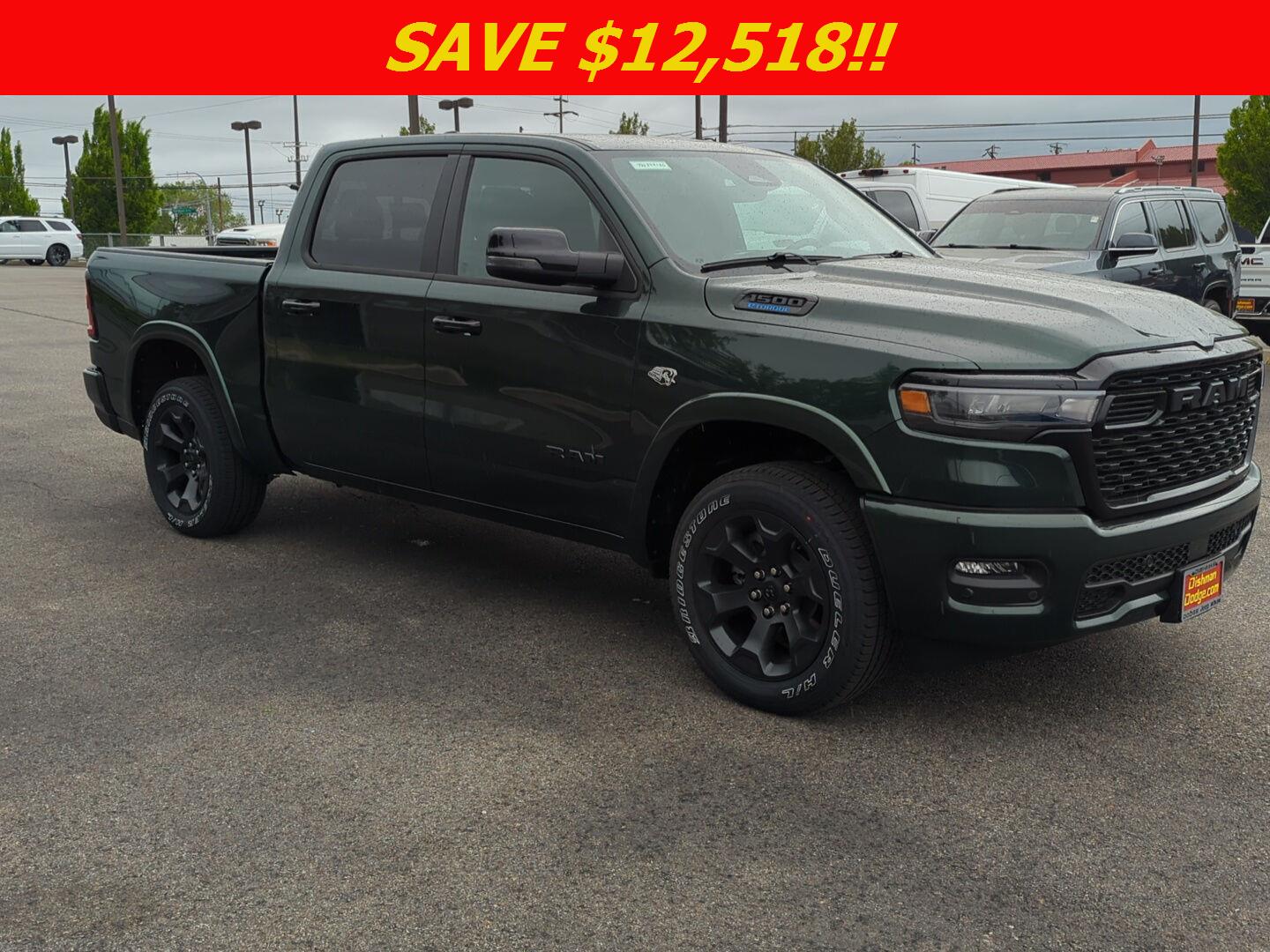 Serrano Green Metallic 2026 RAM 1500 Pickup Truck Four-Wheel Drive 8-Speed Automatic