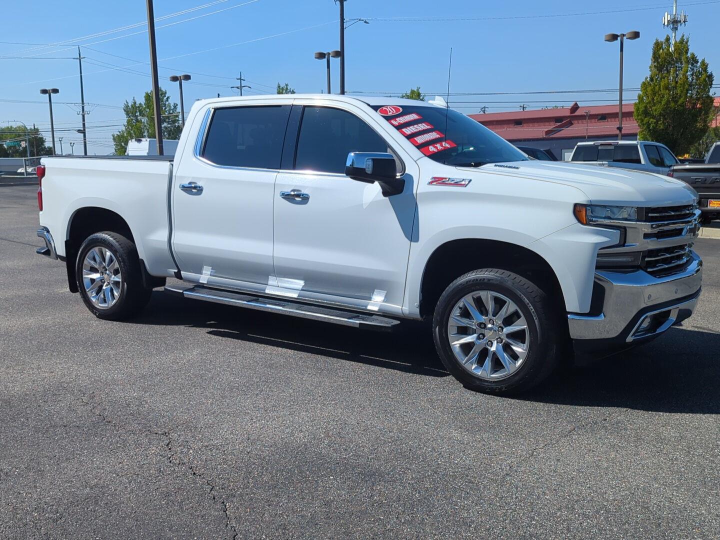 Summit White 2020 Chevrolet Silverado 1500 Pickup Truck Four-Wheel Drive 8-Speed Automatic