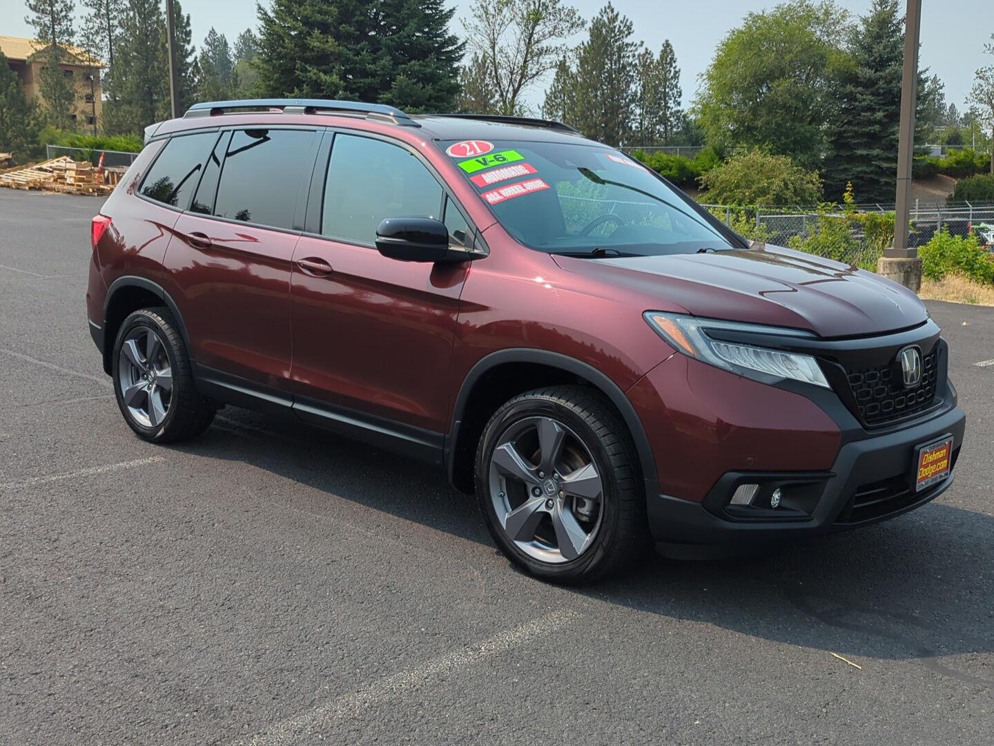 Red (Deep Scarlet Pearl) 2021 Honda Passport SUV / Crossover All-Wheel Drive Automatic