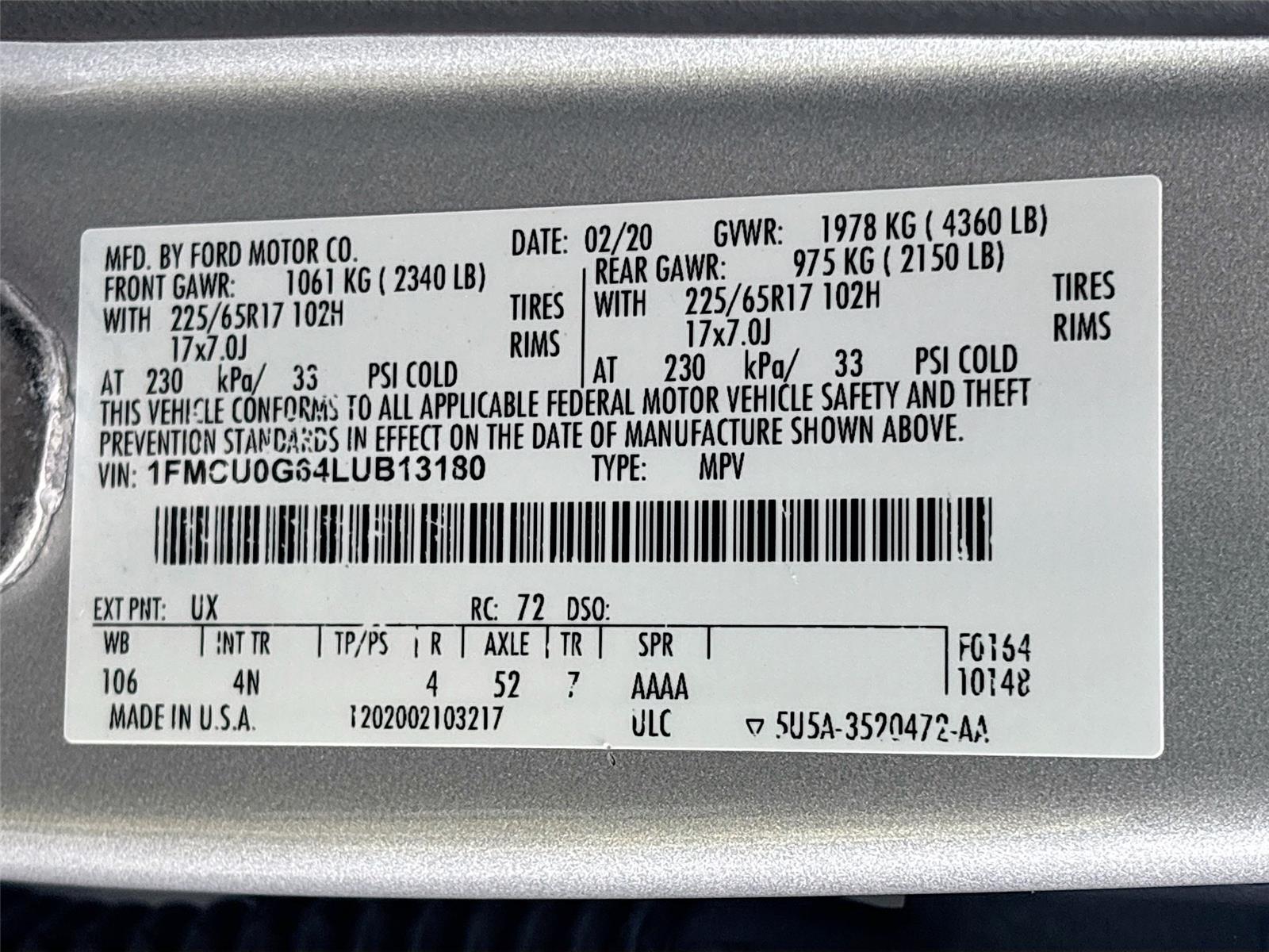 2020 Ford Escape SE